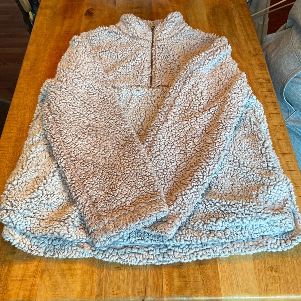 Size large, gently worn oatmeal color Sherpa